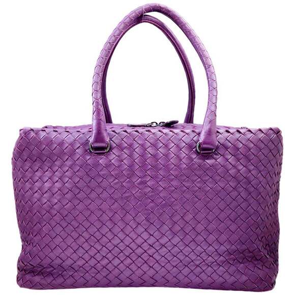 BOTTEGA VENETA Intrecciato Tote Bag, Leather, Purple, Boston Handbag, Women's... - Picture 4 of 14